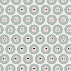 Tiny ghost geometric - grey, light cream, black and off white      //  Big scale