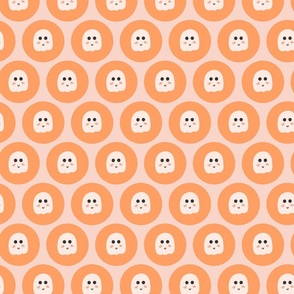 Tiny ghost geometric - orange, off white and pastel pink     //  Big scale