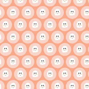 Tiny ghost geometric - pastel pink, off white and pastel peach    //  Big scale