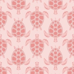 sea turtles  - coral peach pink peach
