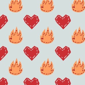 Heart and Fire Emoji Patches