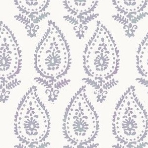 Classic Paisley Lavender on Ecru Small