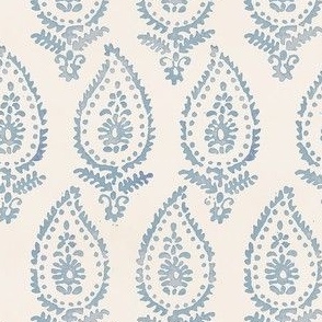 Classic Paisley Gray Blue Small