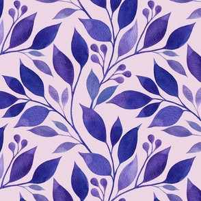 Violet leaves on a purple pink background 