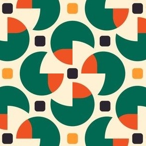 3000 E Medium - retro geometrical pattern