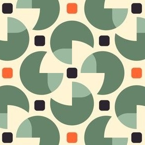 3000 F Medium - retro geometrical pattern