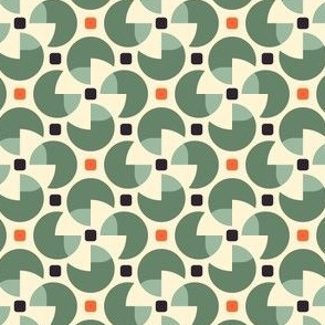 3000 F Small - retro geometrical pattern