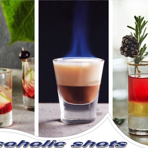 alcohol  shots with fire and garnish