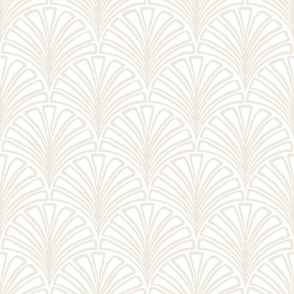 sketched scallops/ivory cream on white/large