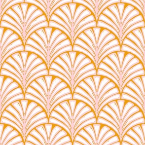 sketched scallops/orange and blush/large