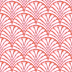 sketched scallops/coral and pink/large