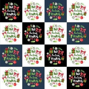 3x3 Panels Bah Fucking Humbug Sarcastic Sweary Christmas Humor for Peel and Stick Wallpaper Swatch Stickers Labels Gift Tags Iron on Patches 
