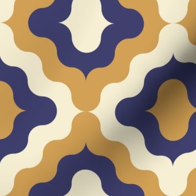 Geometric Pattern in Blue and Gold