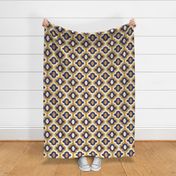 Geometric Pattern in Blue and Gold