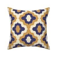 Geometric Pattern in Blue and Gold