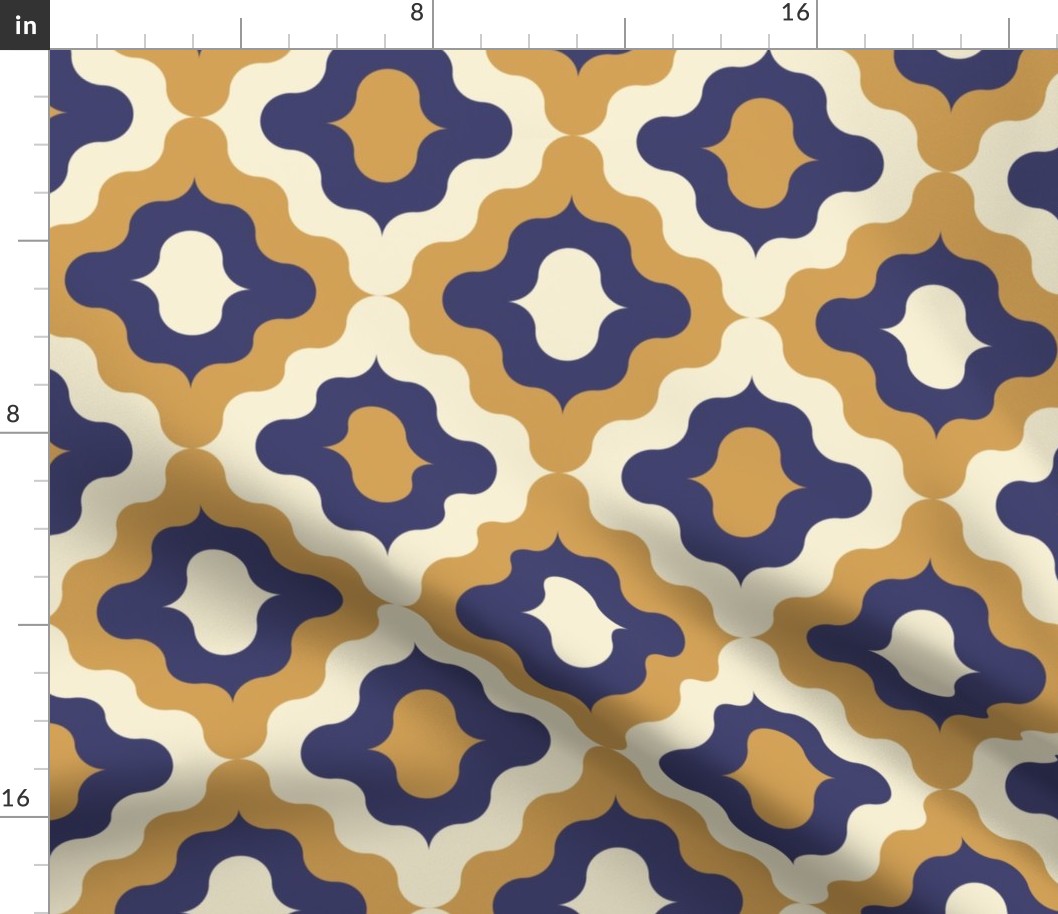 Geometric Pattern in Blue and Gold