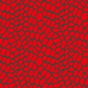 3x3 animal print red on gray