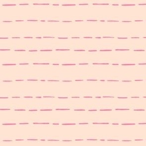 Horizontal Dashes in bright pink and light pink with chalk texture - Small