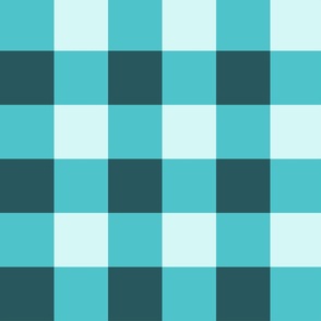 Blue and teal gingham, 3 inch squares