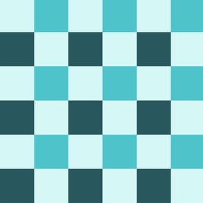 Blue and teal gingham, 3 inch squares