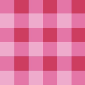 Pink and red gingham, 3 inch squares