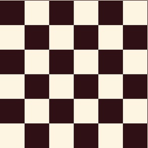 Cream white and chocolate brown checkerboard, LARGE, 3 inch squares
