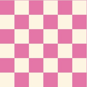 L. Cream white and pink checker, pink and off white checkerboard