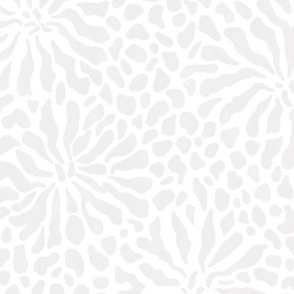 abstract boho garden - modern neutrals IX on white - abstract neutral botanical wallpaper
