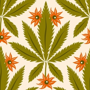 3004 E Extra large - pot leaves / marihuana leaves