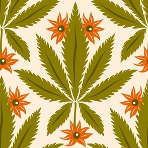 3004 E Large - pot leaves / marihuana leaves