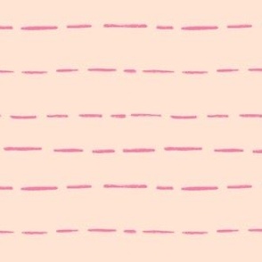 Horizontal Dashes in bright pink and light pink with chalk texture - Medium