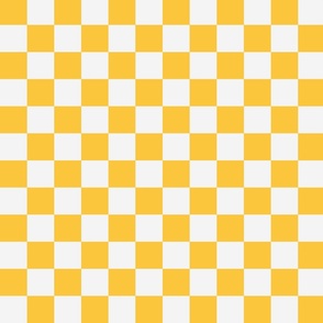 Gold yellow and cream white checkerboard 1 1/2 inch squares 