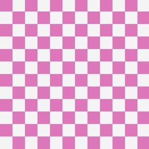 Fuchsia pink and white checkerboard 1 1/2 inch squares