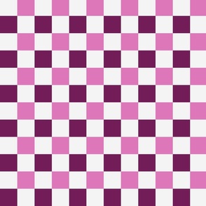 Fuchsia pink, dark pink and white checkerboard 1 1/2 inch squares