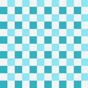 French Checkered blue and teal 1 1/2 inch squares