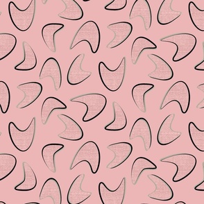 Biscayne pink and black abstract boomerangs