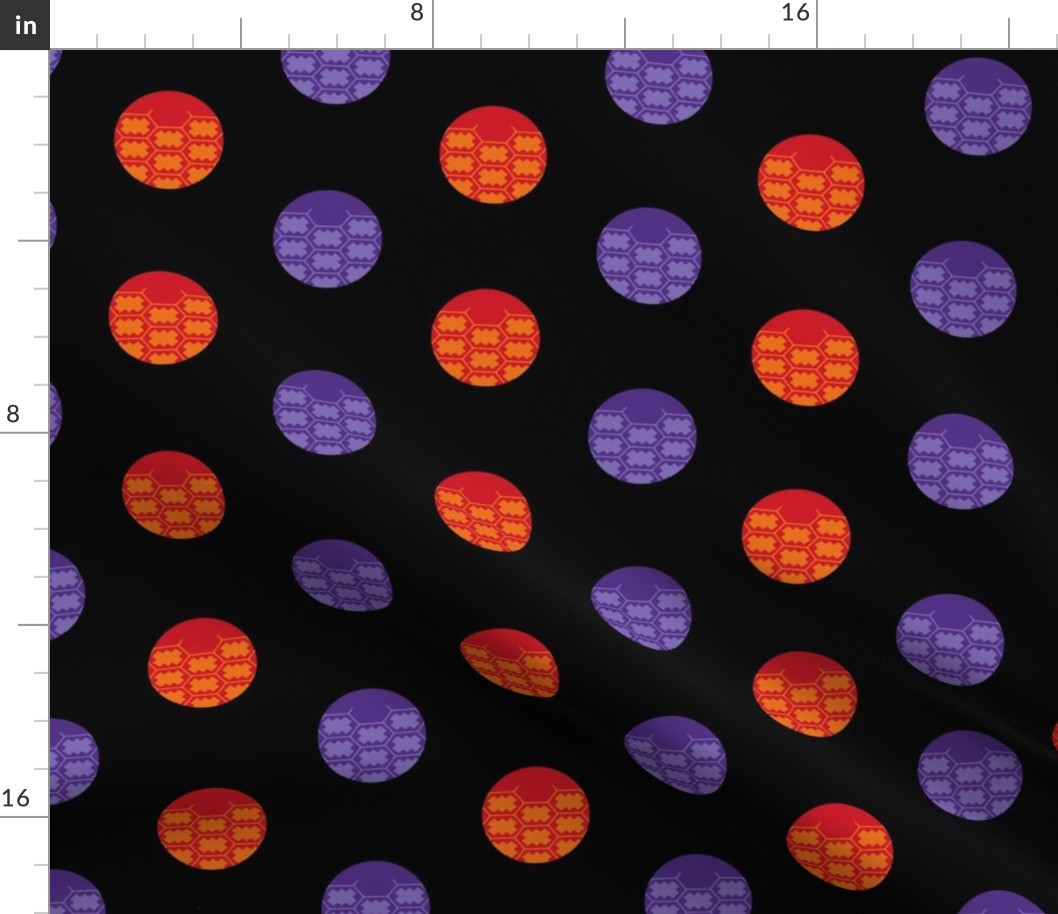 orange and purple dots 