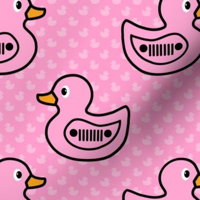 Large Scale Duck Duck Jeep Pink Rubber Duckies and Grills