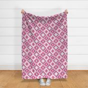 Geometric Pattern in Pink and White