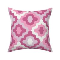 Geometric Pattern in Pink and White