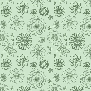 Flower Gears Green