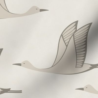 flying birds - cream / beige
