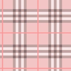 Fall Plaid - Pattern Fabric Light Pink, Dark Pink, Tan, Grey- LAD20 - Winter Plaid, Spring Plaid, Summer Plaid