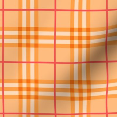 Spring Plaid - Pattern Fabric Orange, Light Orange, Red, Yellow - LAD20 - Winter Plaid, Fall Plaid, Summer Plaid