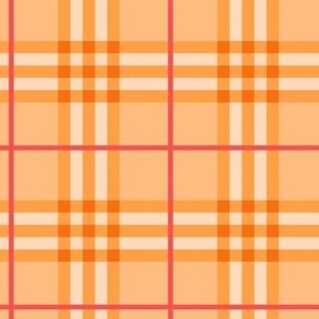 Spring Plaid - Pattern Fabric Orange, Light Orange, Red, Yellow - LAD20 - Winter Plaid, Fall Plaid, Summer Plaid