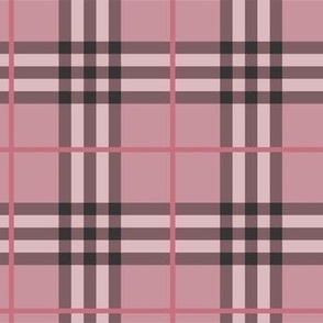 Fall Plaid - Pattern Fabric Light Pink, Dark Pink, Black, Grey- LAD20 - Winter Plaid