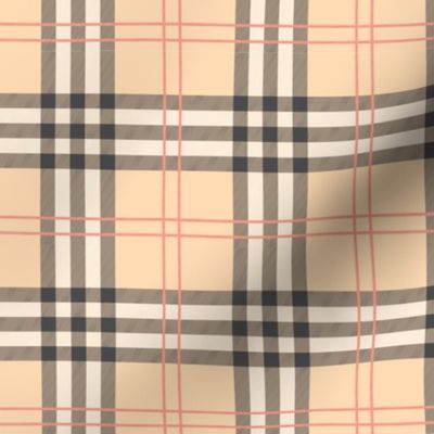 Fall Plaid - Pattern Fabric Pink, Black, Tan - LAD20 - Winter Plaid