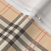 Fall Plaid - Pattern Fabric Pink, Black, Tan - LAD20 - Winter Plaid