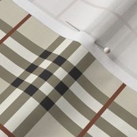 Fall Plaid - Pattern Fabric Rust Brown, Black, Tan - LAD20 - Winter Plaid