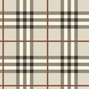 Fall Plaid - Pattern Fabric Rust Brown, Black, Tan - LAD20 - Winter Plaid